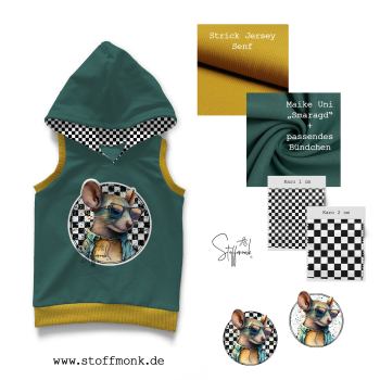 Patch / Aufnäher  - Cool Mouse - Karo